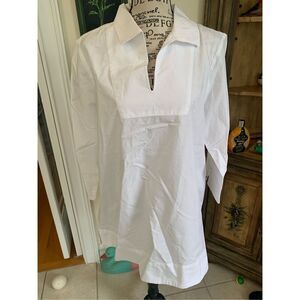 Land’s End Women's White Cotton Tunic Top